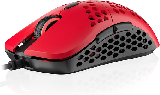 Mira M Ultra Lightweight RGB Gaming Mouse | Honeycomb Shell | 63 Grams | Max 12000 Cpi | USB Wired | 6 Programmable Buttons | On-Board Memory | anti Slip Grips | Mira-M Monza